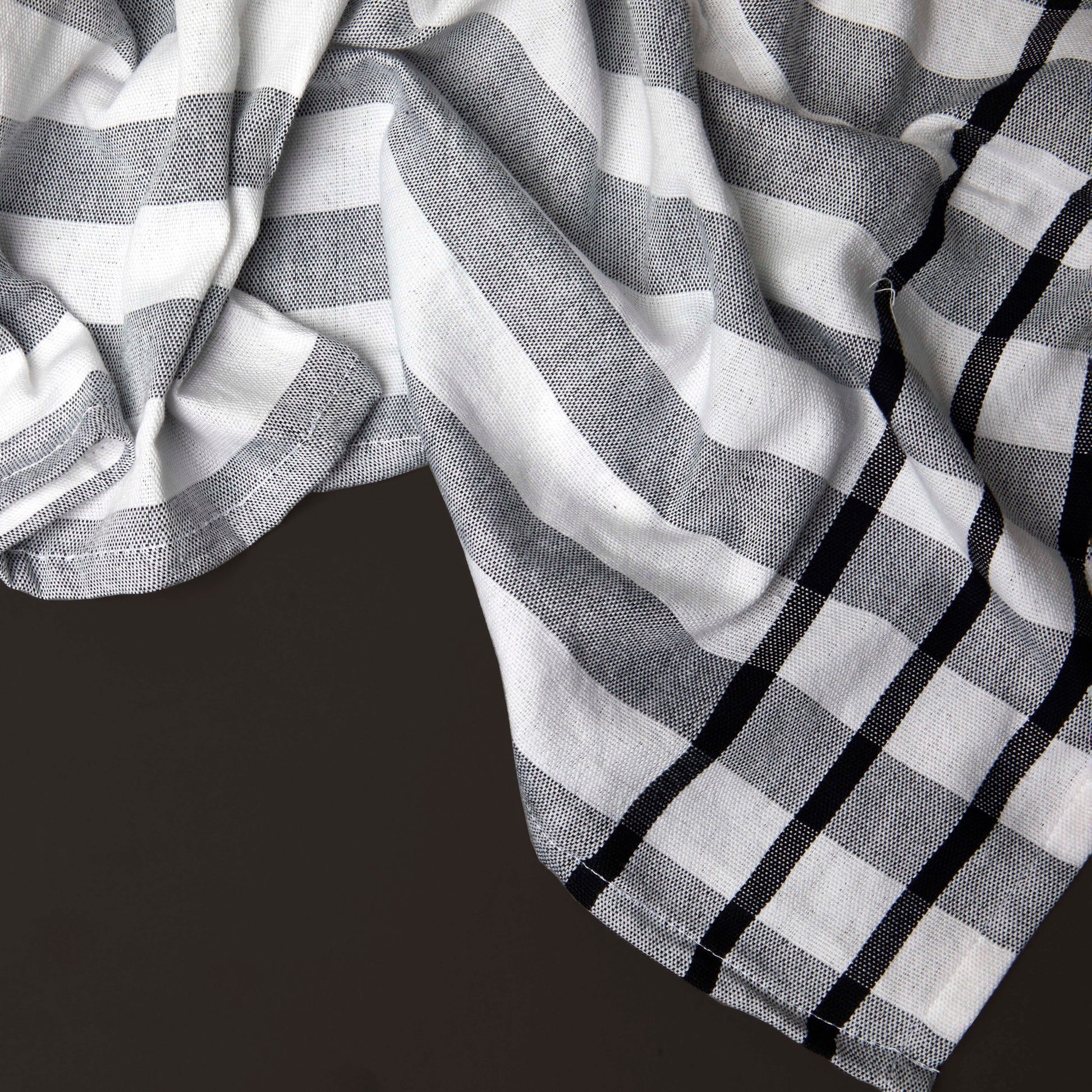 Grey and White Stripe Tea Towel (B)