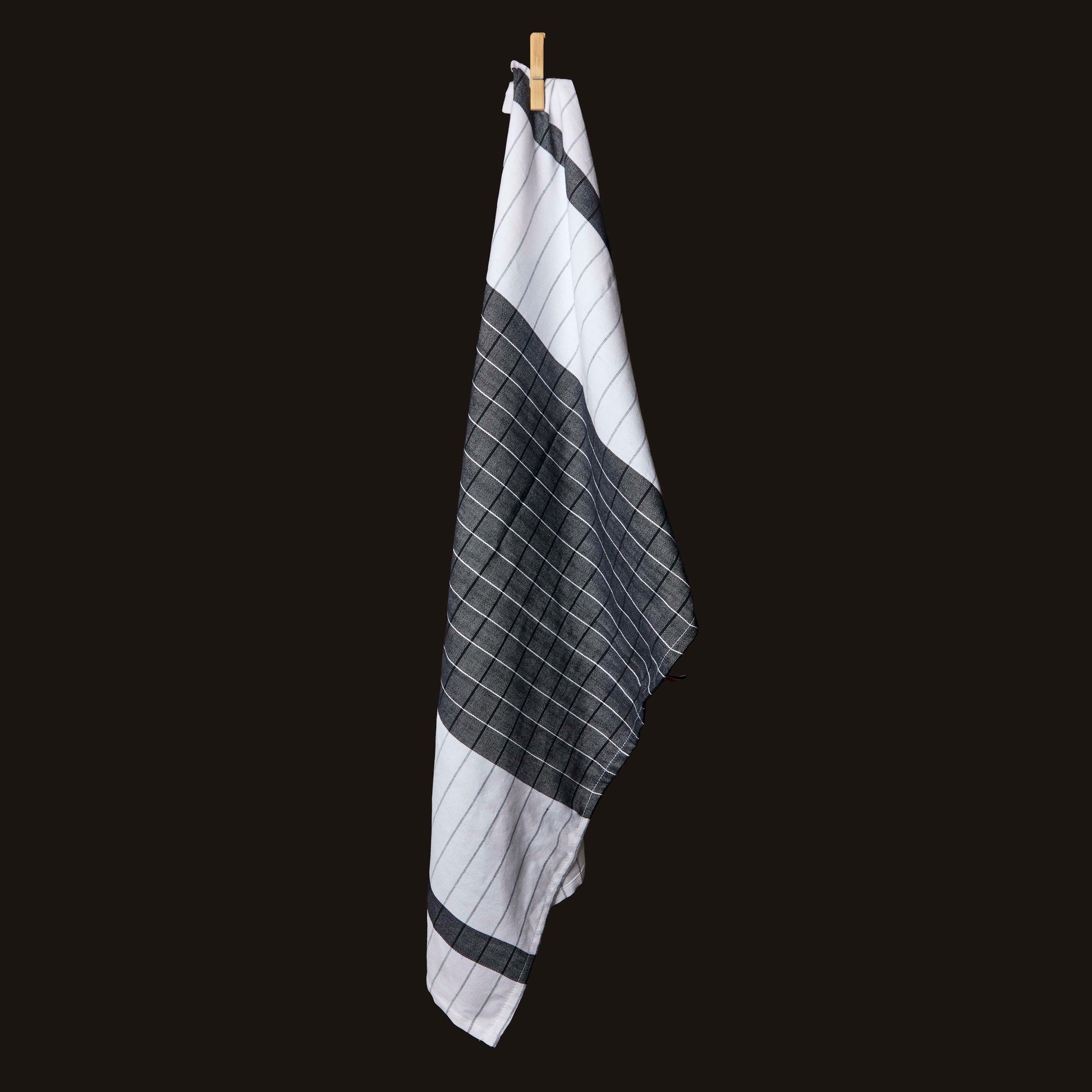 Black and White Grid Tea Towel (C)