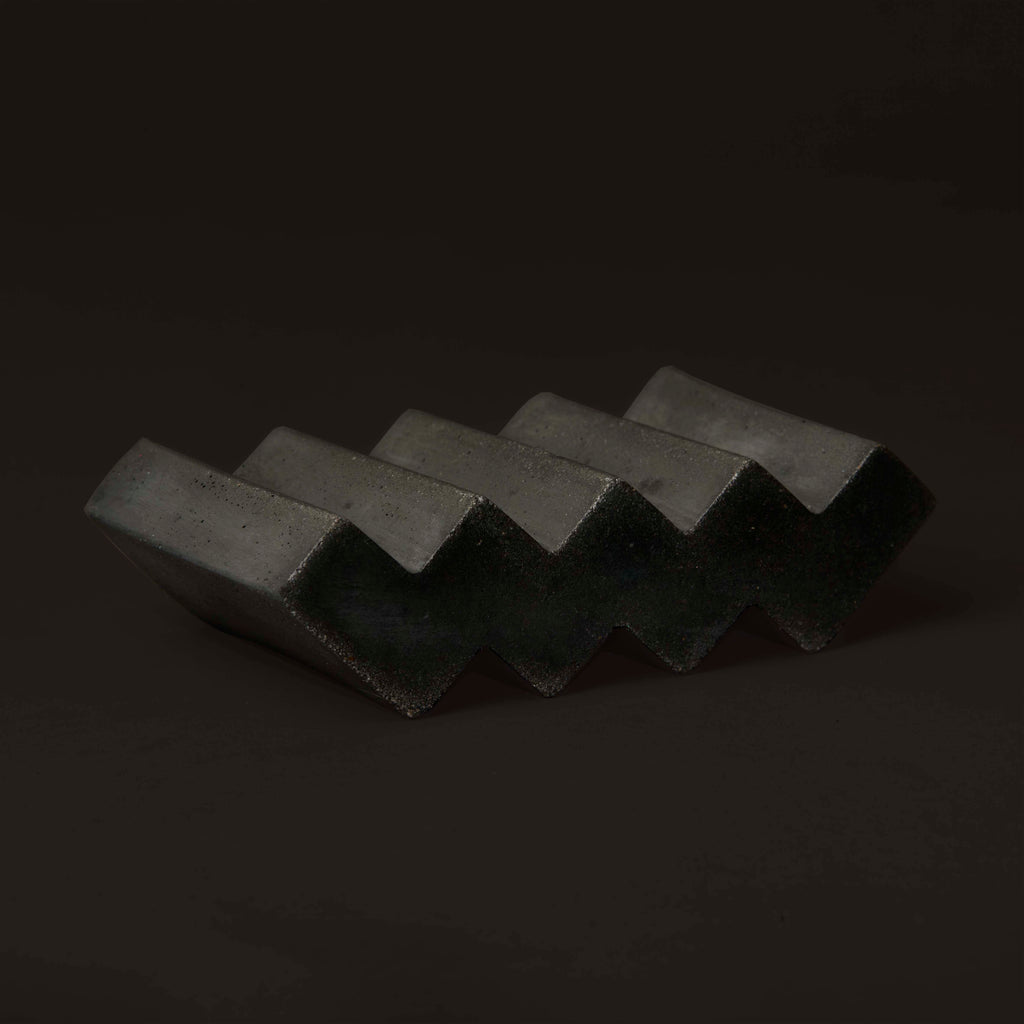 Black concrete soap dish