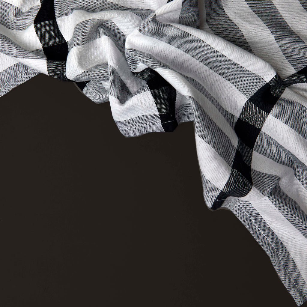 White and Grey tea towel with Black stripe (D)