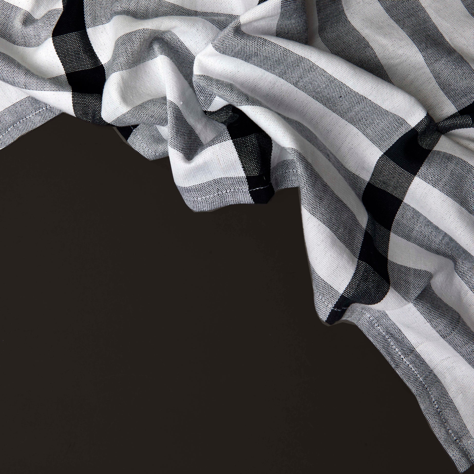 White and Grey tea towel with Black stripe (D)
