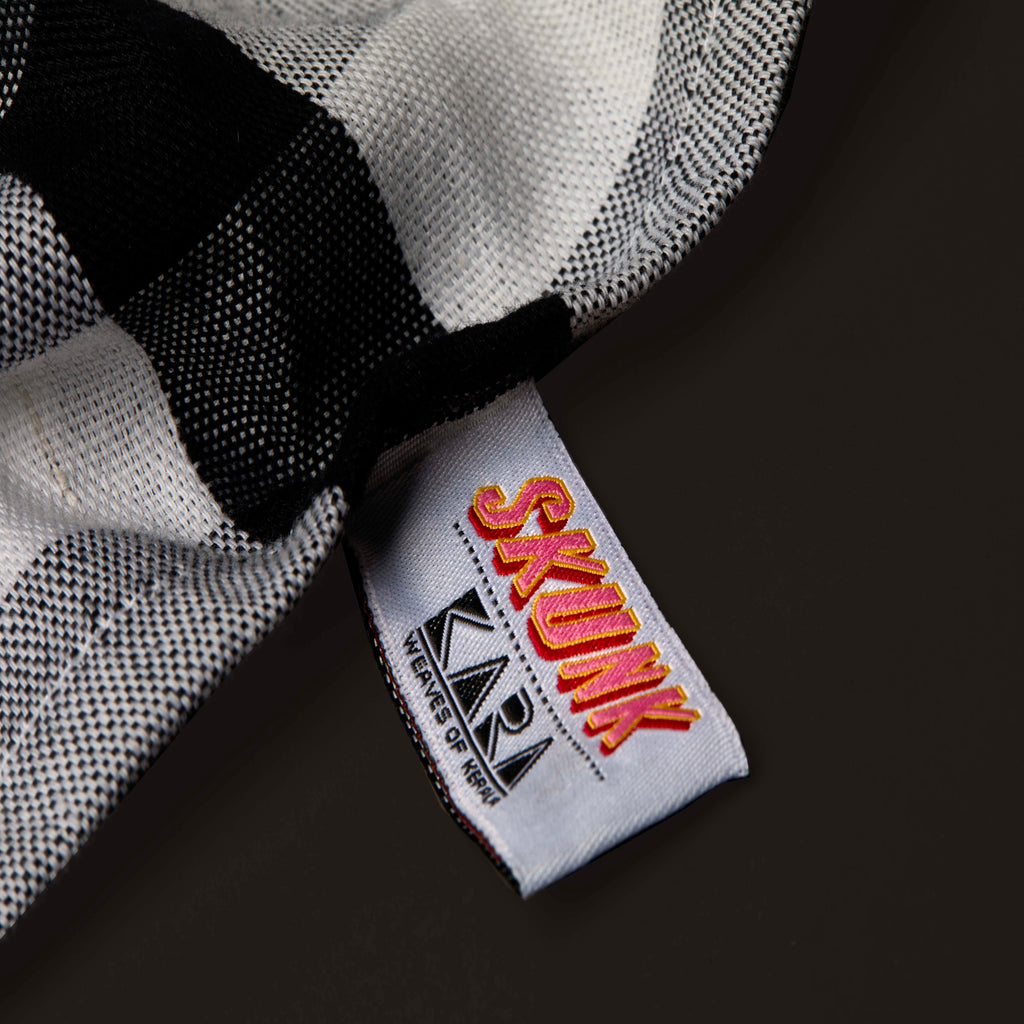 White and Grey tea towel with Black stripe (D)