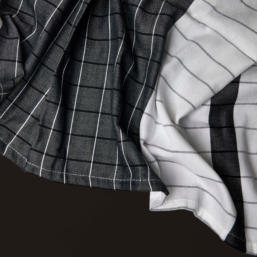 Black and White Grid Tea Towel (C)