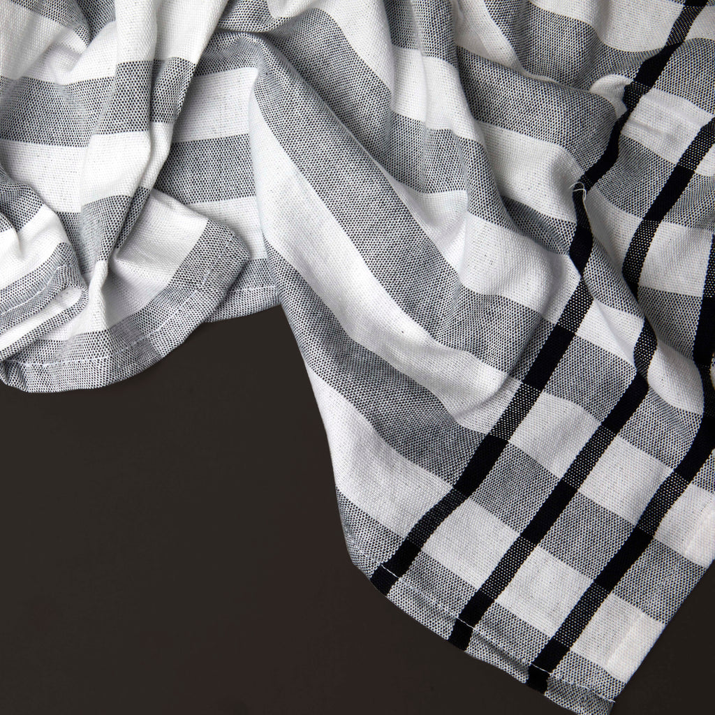 Grey and White Stripe Tea Towel (B)