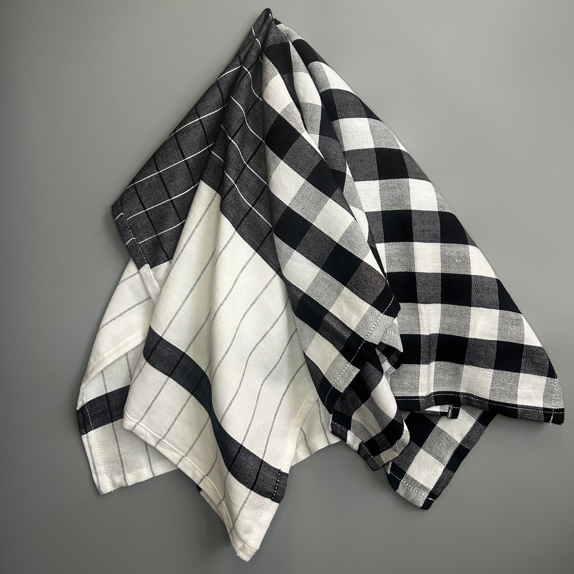 Denim Apron + B&W Tea towel set