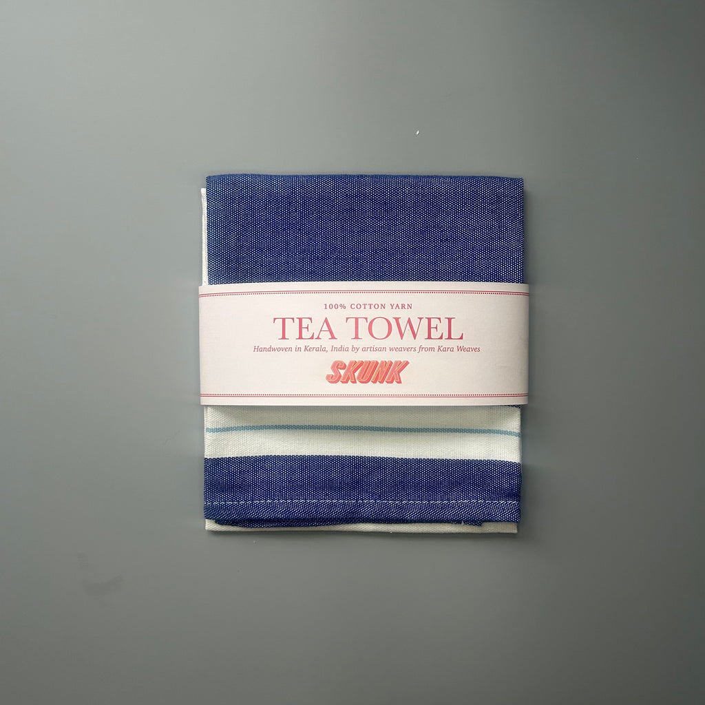 Blue and White Tea Towel