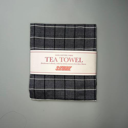 Black and White Grid Tea Towel (C)