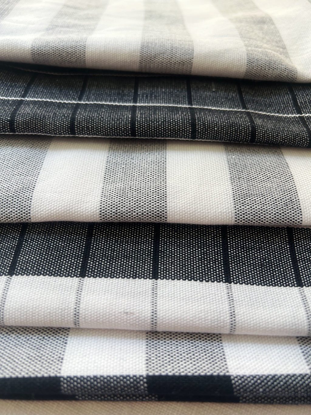Grey and White Stripe Tea Towel (B)