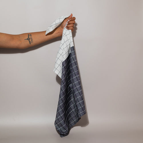 Black and White Grid Tea Towel (C)