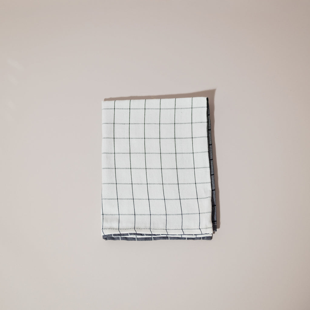 Black and White Grid Tea Towel (C)
