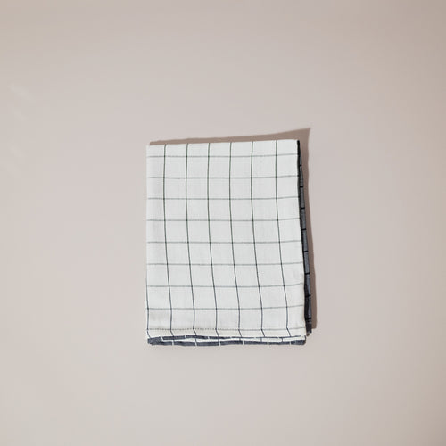 Black and White Grid Tea Towel (C)